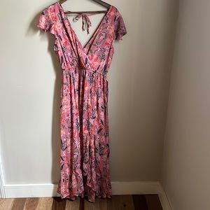 Floral ankle maxi dress